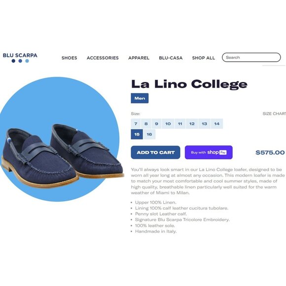 NEW Blue Scarpa Italy Men's 15 Blue Dress Shoes Penny Loafer Italian Handmade 48 - Picture 4 of 15